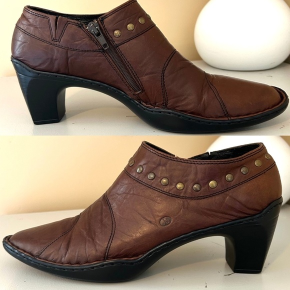 Josef Seibel Kendra Crinkle Leather Ankle Shoe/Bootie Cognac Size EU41/US10-10.5 - Picture 8 of 16